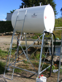1850L Above Ground Gravity Feed Dual Fuel Storage Tank